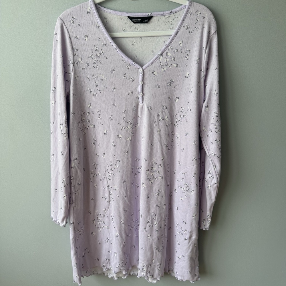 Simply Vera Vera Wang women's floral knit Lounge Nightgown Sleep, size L.